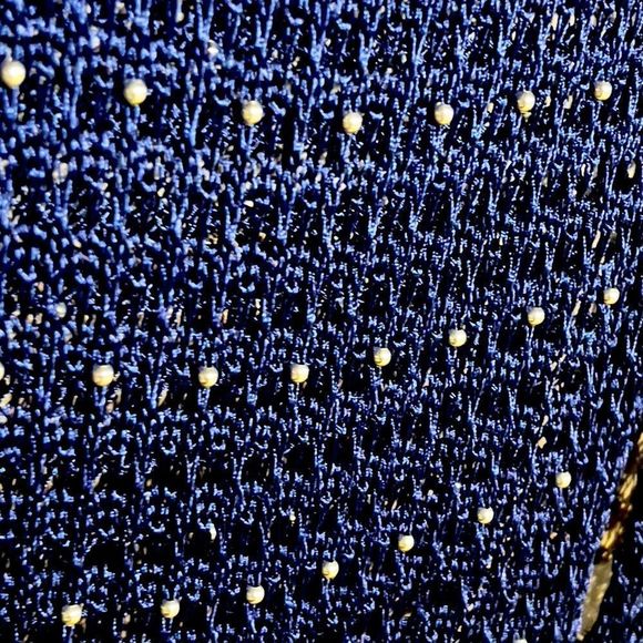 Armani Exchange NWT blue sweater and gold balls attached - Picture 2 of 6